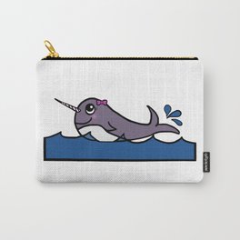 Baby Girl Narwhal Carry-All Pouch | Whale, Girl, Kids, Splash, Digital, Nature, Narwhal, Unicornofthesea, Water, Bcgphotography 