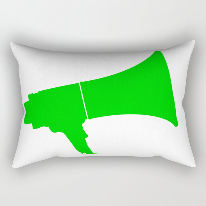 Green Isolated Megaphone Rectangular Pillow