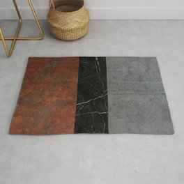 Concrete, Marble and Rusted Iron Abstract Rug