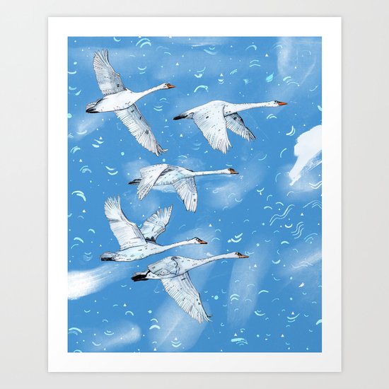 Swans Art Print