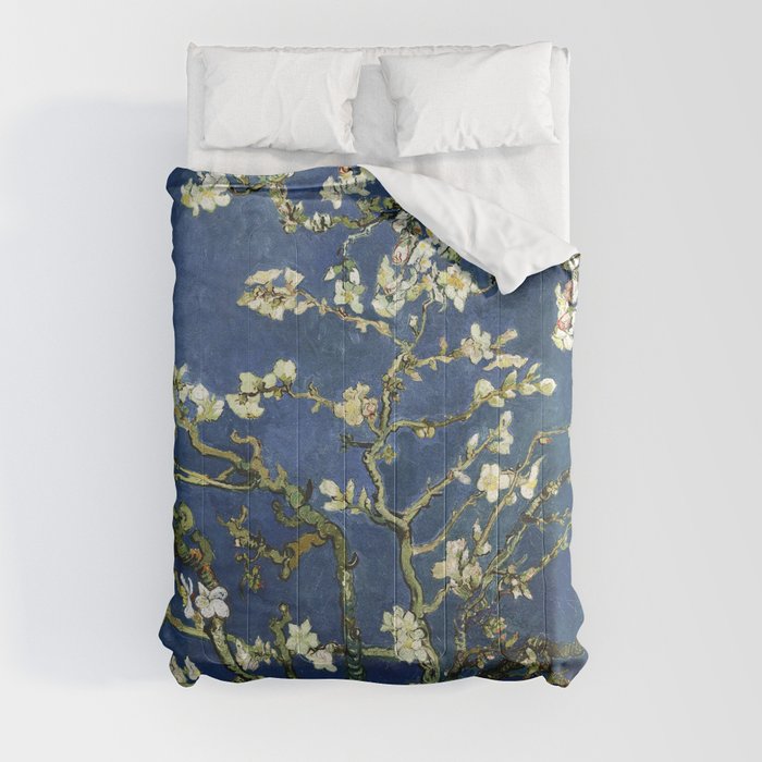 Almond Blossom - Vincent Van Gogh (dark blue) Comforter