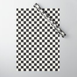 Checkered Black and Natural (small) Wrapping Paper
