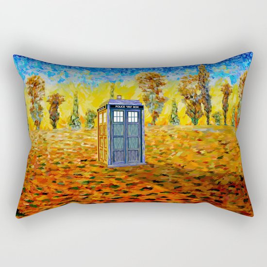 Tardis at Fall Grass field Art painting iPhone 4 4s 5 5c 6, pillow case, mugs and tshirt Rectangular Pillow