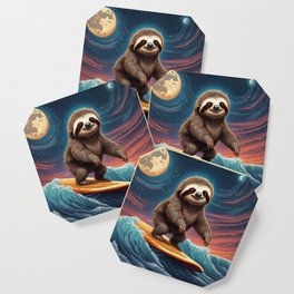 Cute sloth surfing on the sea Coaster