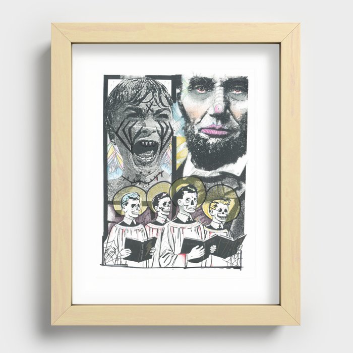 Psycho Lincoln Recessed Framed Print