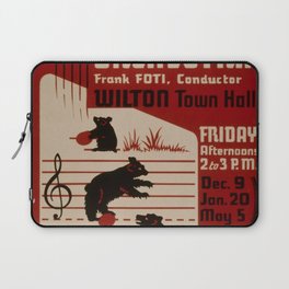 Federal Music Project Bridgeport - Retro Vintage Music Symphony Bears Laptop Sleeve