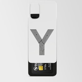 capital letter Y in black and white, with lines creating volume effect Android Card Case