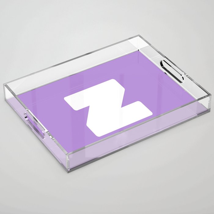 z (White & Lavender Letter) Acrylic Tray