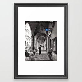Black and white Bologna Street Photography Framed Art Print