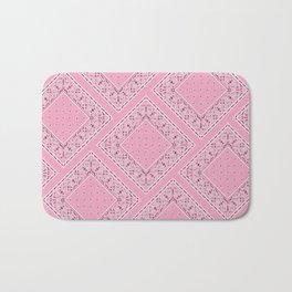 Pink Bandana Diamond Patches  Bath Mat | Bikerchick, Cowgirl, Pinkbandanas, Graphicdesign, Pattern, Westernstyle, Curated, Urbandecor 