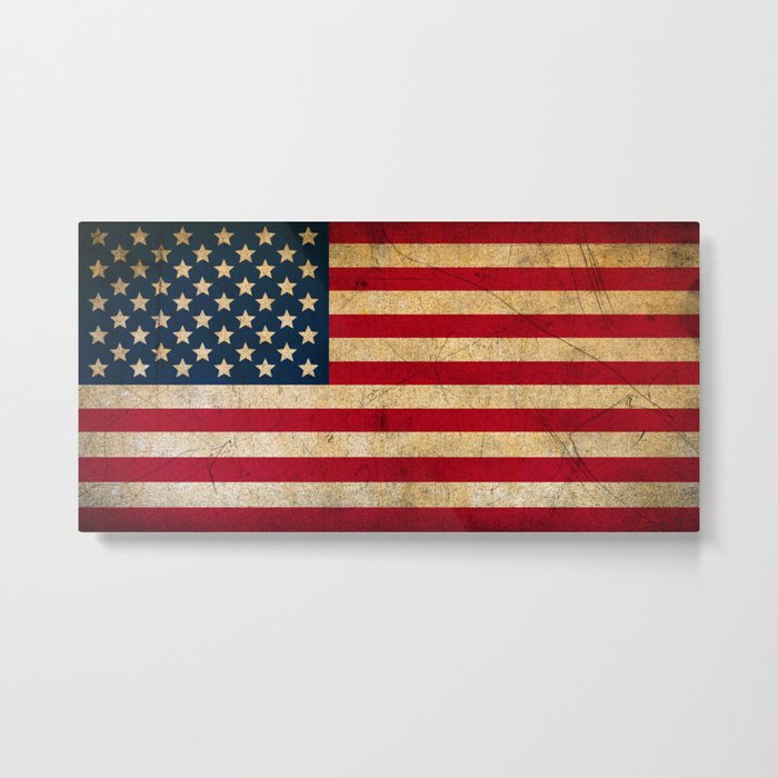Vintage American Flag Metal Print By Mesutok Society6