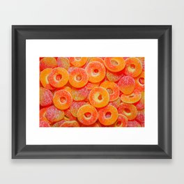 Sour Peach Slices and Rings Candy Photograph Framed Art Print