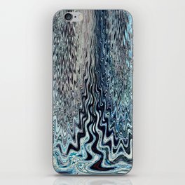 Fluid Art In Light Blue Waves iPhone Skin