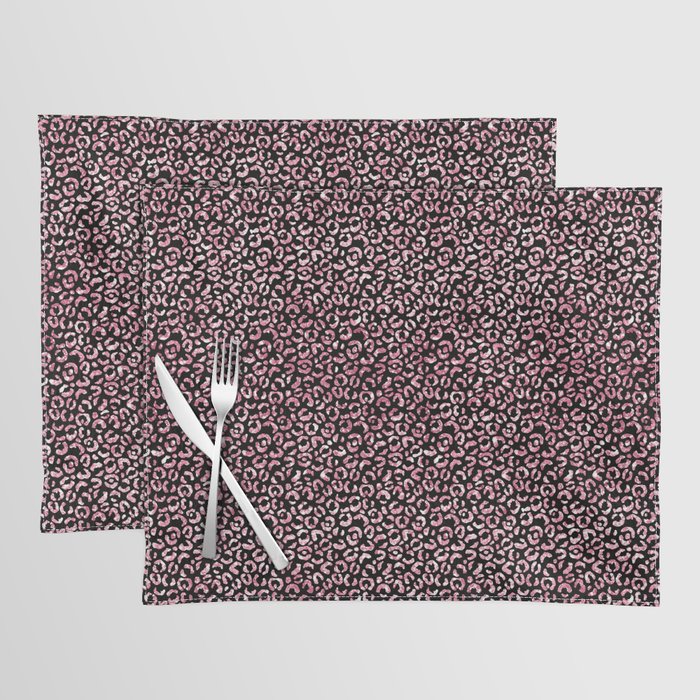 Girly Pink Leopard Pattern Placemat