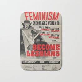 Lesbian Witchcraft! Bath Mat | Grindhouse, Pop Art, Digital, Graphicdesign, Witchcraft, Typography, Feminism 