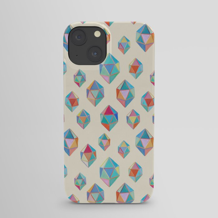 Floating Gems - a pattern of painted polygonal shapes iPhone Case