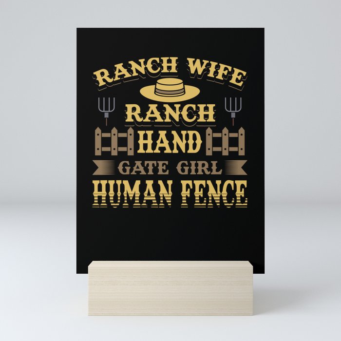 Ranch Wife Ranch Hand Gate Girl Human Fence Mini Art Print