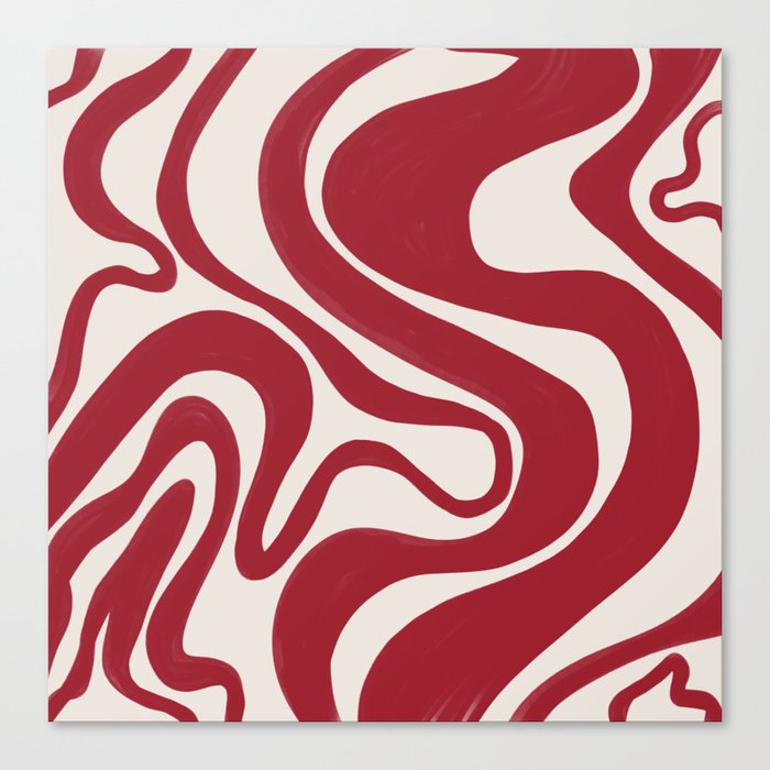 Scarlett Sage Red Liquid Swirl  Canvas Print