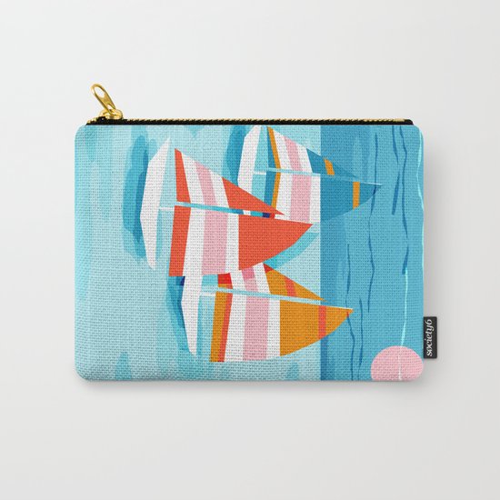Popin - memphis sports retro throwback neon sailing sailboat cool rad gnarly trendy watersports Carry-All Pouch