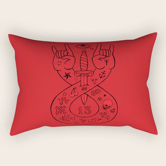 lament red Rectangular Pillow