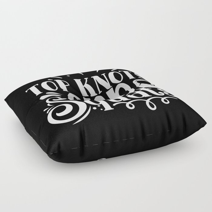 Top Knots And Squats Cool Gym Girls’ Slogan Floor Pillow