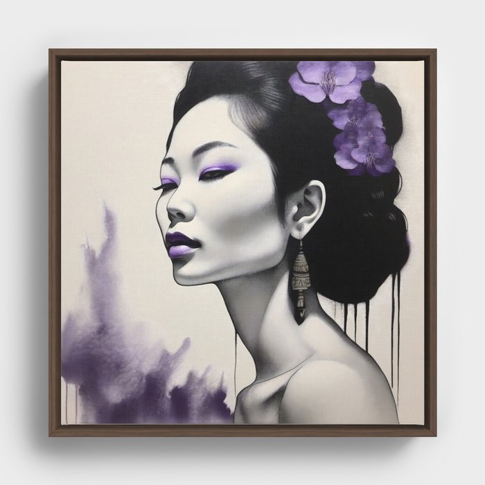 Mystique of the Purple Blossom Framed Canvas