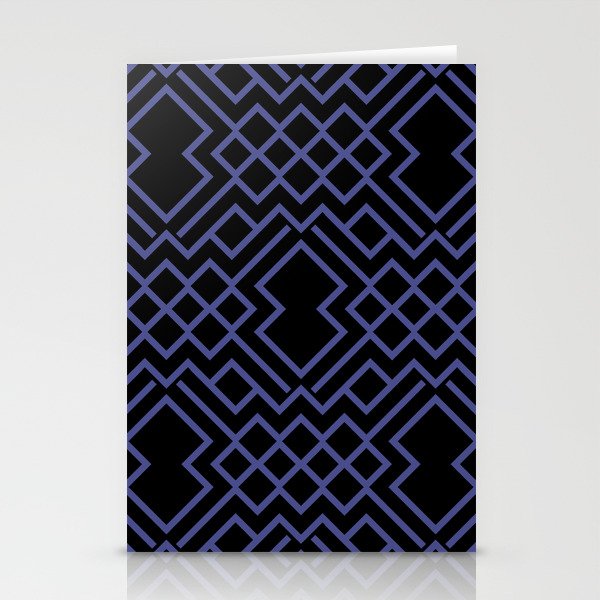 Black and Purple Geometrical Shape Pattern Pairs DE 2022 Popular Color Beaded Blue DE5909 Stationery Cards