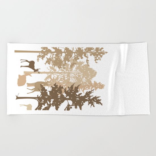 Morning Deer In The Woods No. 2 Beach Towel
