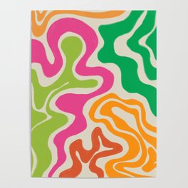 Colorful Swirls in Happy Summer Colors Poster