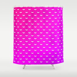 White Tiny Bats Pink Shower Curtain