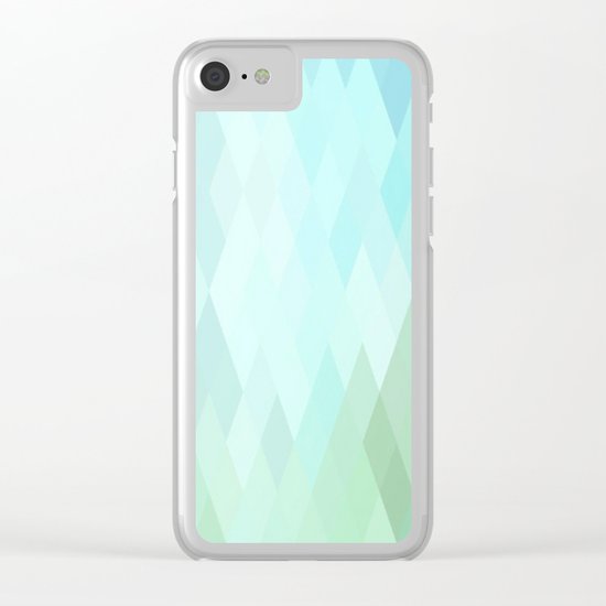 Shades of Blue Diamonds Abstract Clear iPhone Case