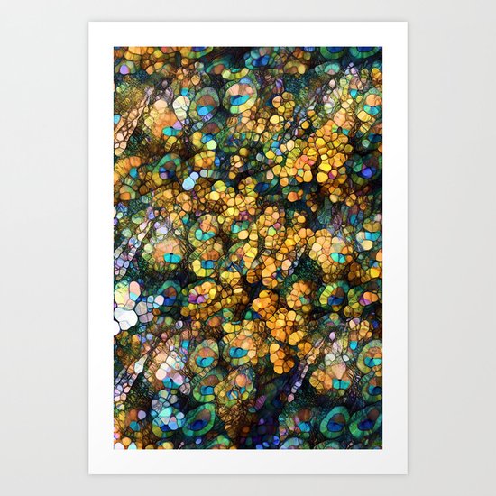 Peacock Rainbow Glitter Art Print