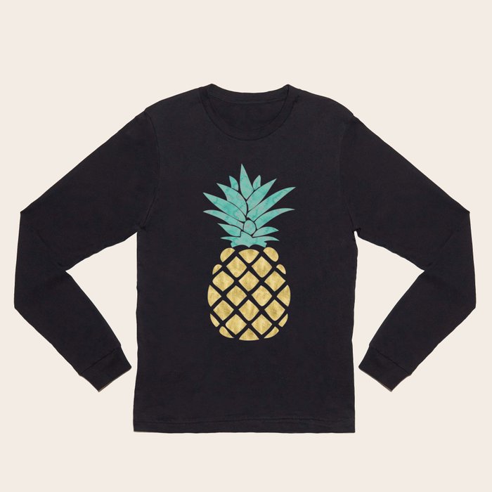 Gold Pineapple Long Sleeve T Shirt by heartlocked Society6