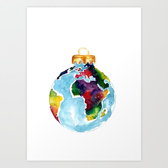 Globe Bauble Art Print