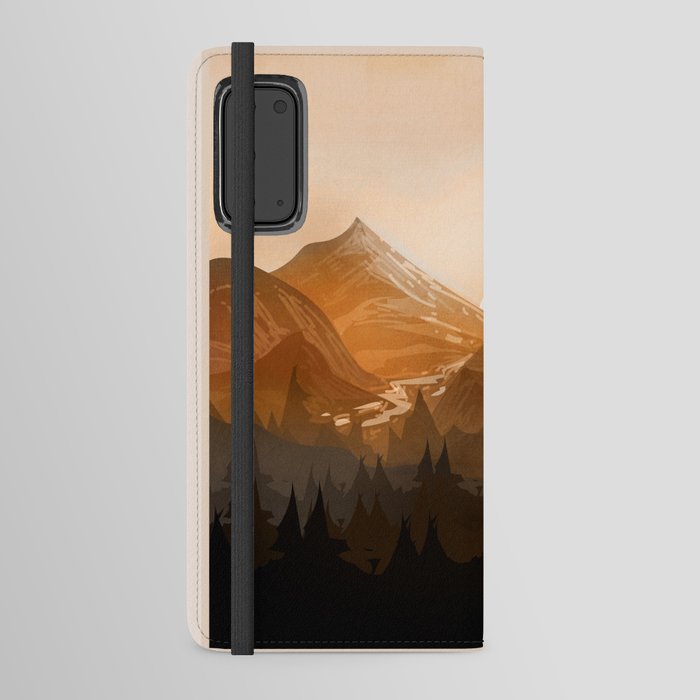 Peaceful Mountainside Sunset Android Wallet Case