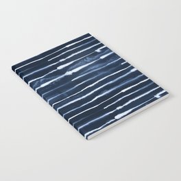 Electric Ink Indigo Navy Stripes Notebook | Black, Indigo, Chineseink, Abstract, Lines, 2020, Ink Pen, New, Pantoneclassicblue, White 
