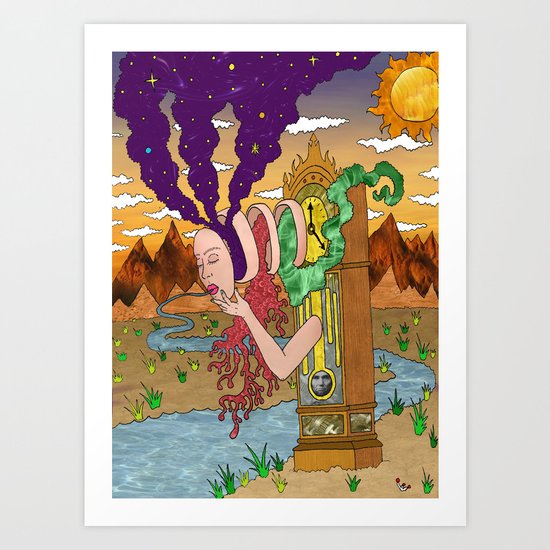 Grandfather Daughter Art Print
