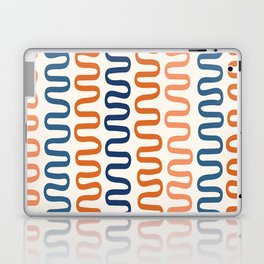 Abstract Shapes 265 in Navy Blue and Orange (Snake Pattern Abstraction) Laptop Skin