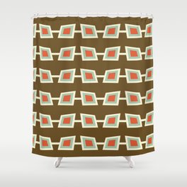 funky shades Mid century retro pattern with geometric shapes Shower Curtain