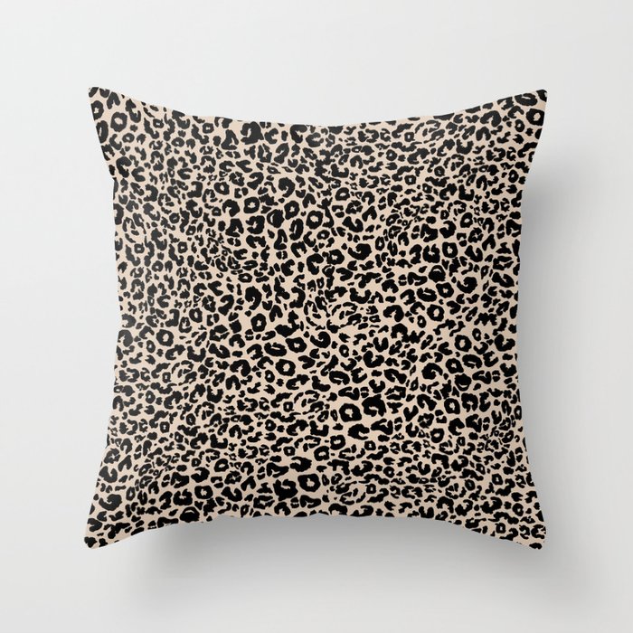 Leopard dot_tan Throw Pillow