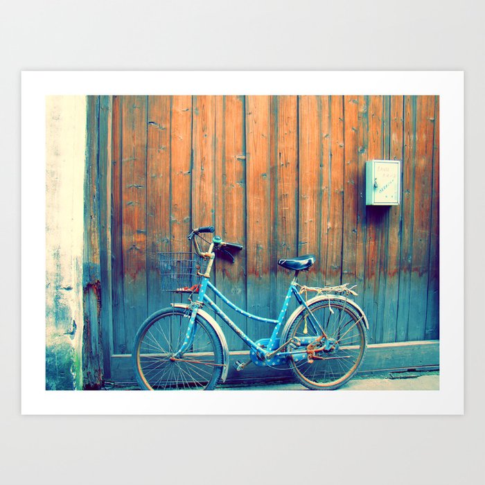 A Polka Dotted Bike Art Print
