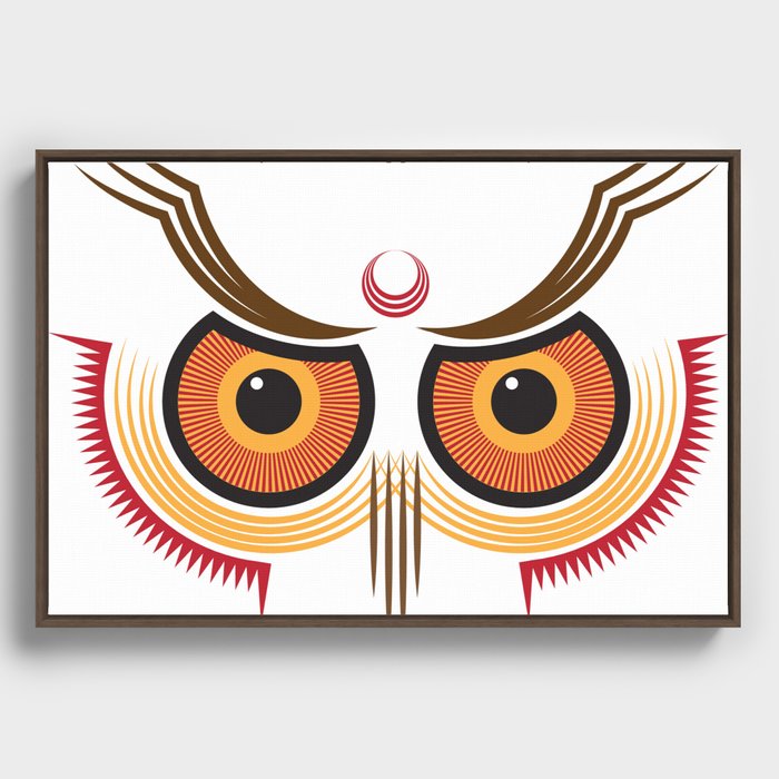 Owl Face Framed Canvas