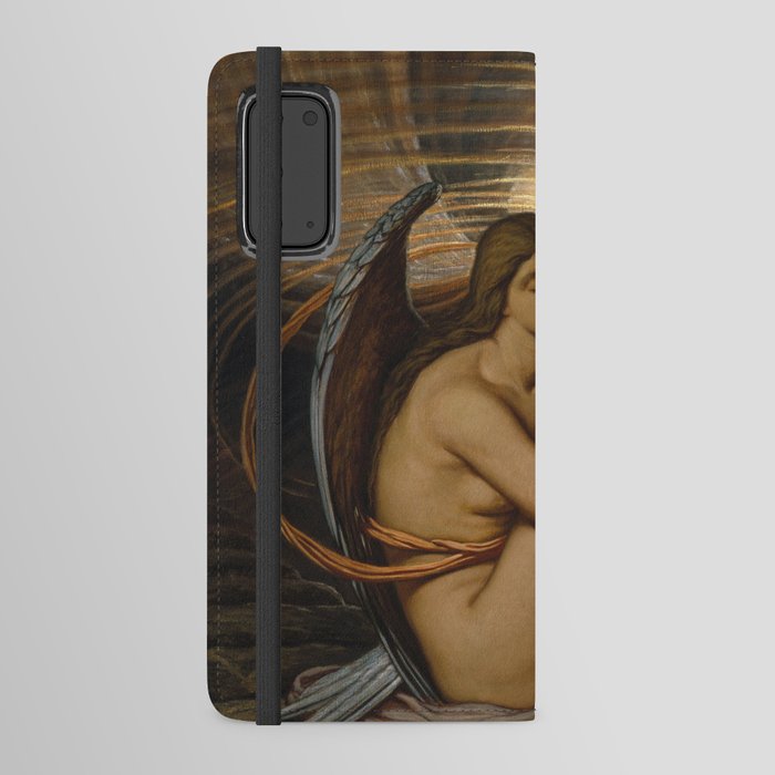 Tortured Souls - Soul in Bondage angelic still life magical realism portrait painting by Elihu Vedder  Android Wallet Case
