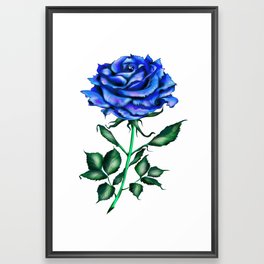 The rose is blue. Rose of love.    Framed Art Print
