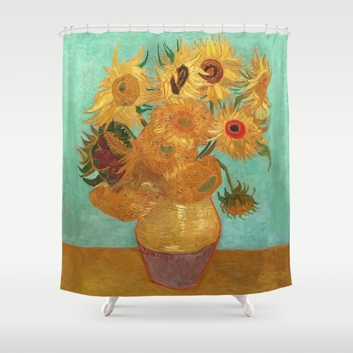 Vincent Van Gogh Twelve Sunflowers In A, Van Gogh Sunflower Shower Curtain