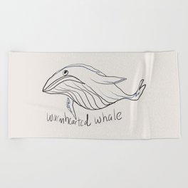 Warmhearted whale Beach Towel