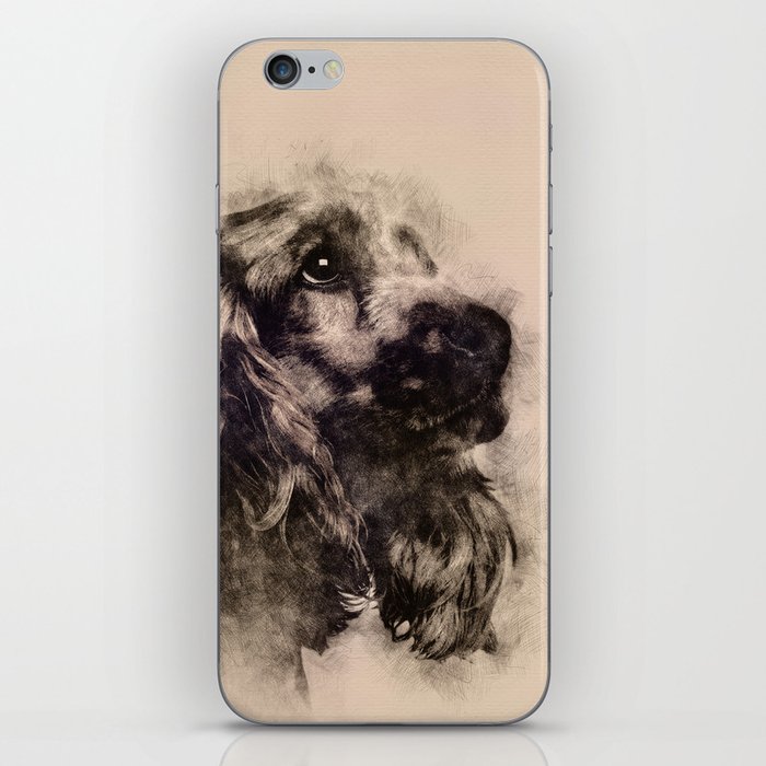 English Cocker Spaniel Sketch iPhone Skin