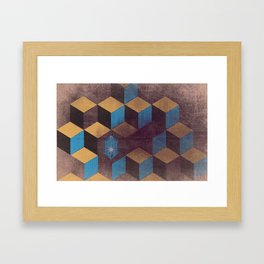 Cubes and Crystals Framed Art Print