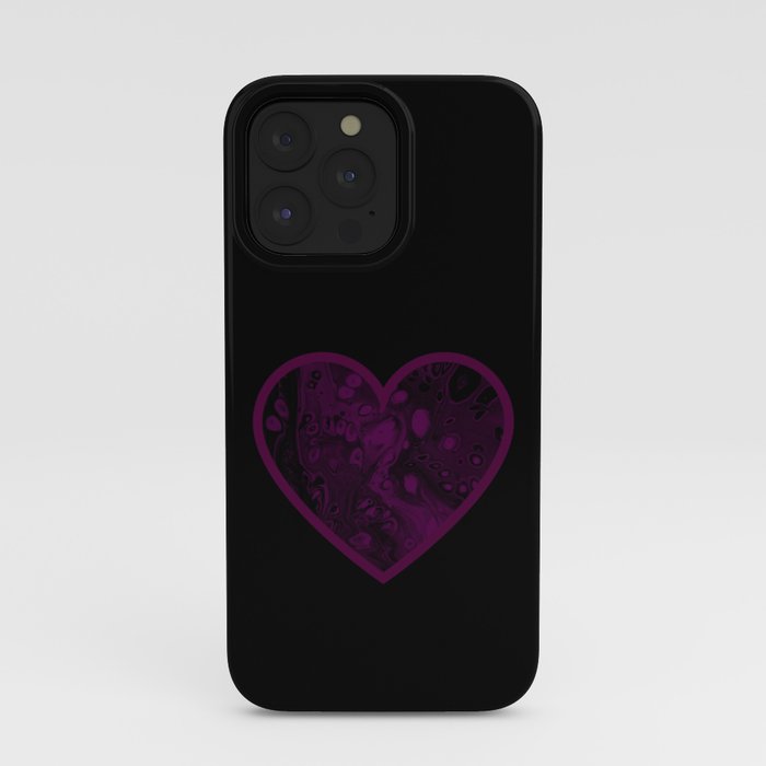 علب موكا Purple/Black Paint Pour Heart iPhone Case by Designs by KC | Society6 coque iphone 11 Like Night Vale
