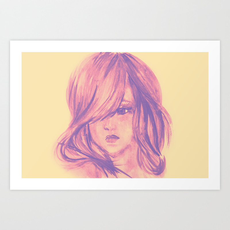 Colors Of Imagination In Her Hair Hand Painted Watercolor